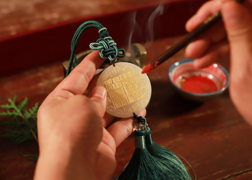 天然岫玉福文挂件，出行安康，车挂，家居挂件 商品图6