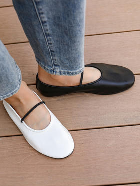 522-8 自留 肯豆 白百合同款 TR极简 Elastic芭蕾平底鞋 全皮奶奶鞋