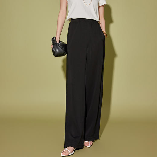 IN AND ON 53437夏季新款阔腿裤女直筒高腰薄款垂感休闲运动卫裤 商品图11