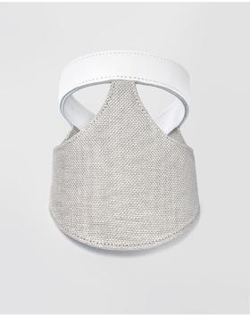 Blanc - Lia Visor Joined  - WHITE LEATHER - SILVER VISCOSE FSC - 帽子 - 白色