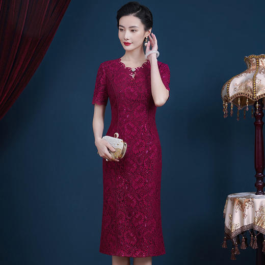 JC-5368高贵喜婆婆婚宴装平时可穿年轻款气质结婚礼服连衣裙夏 商品图1