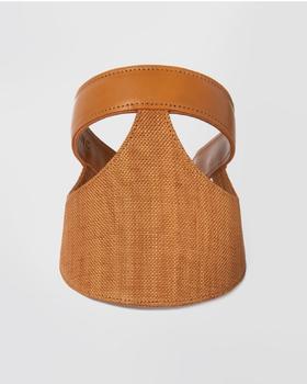 Blanc - Lia Visor Joined  - CAMEL LEATHER - CAMEL VISCOSE FSC - 帽子 - 棕色