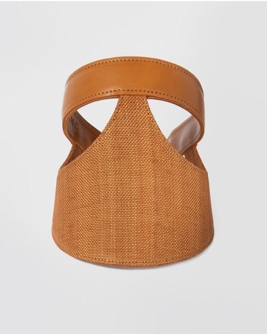Blanc - Lia Visor Joined  - CAMEL LEATHER - CAMEL VISCOSE FSC - 帽子 - 棕色 商品图0