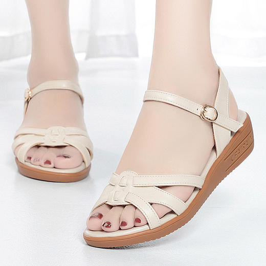 夏季新款，中跟坡跟水钻防滑底舒适凉鞋KQ-PT8603 商品图2