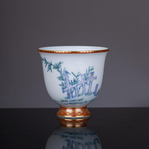 青花加彩大吉大利金钟杯 商品图1