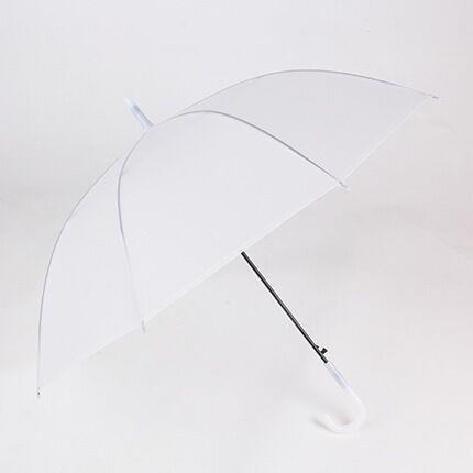 【买一送一！透明自动雨伞】创意小清新长柄透明伞 简约大方伞柄设计，方便开伞，多种款式可选，彩色直杆透明雨伞自动 商品图1