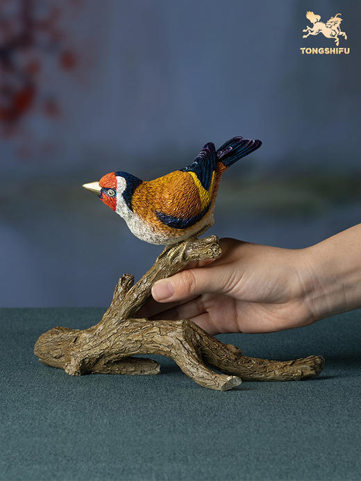 铜师傅 铜摆件《铜师傅百鸟集》之红额金翅雀 家居饰品 桌面摆件 商品图4