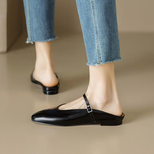 柔软舒适，圆头平底真皮包头凉拖OFSM-6758 商品图10