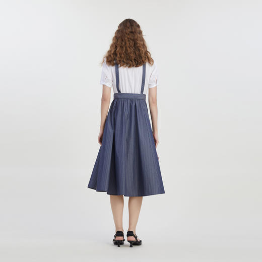 谜底拼接衬衫式连衣裙短袖2023夏季新款简约减龄中长裙232ML0710 商品图2