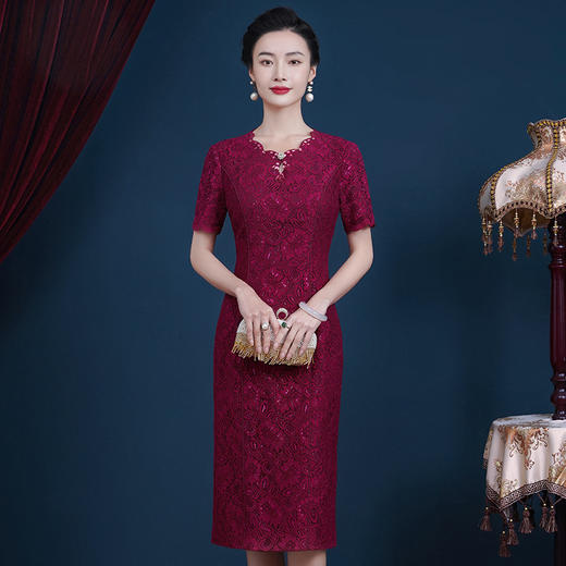 JC-5368高贵喜婆婆婚宴装平时可穿年轻款气质结婚礼服连衣裙夏 商品图3