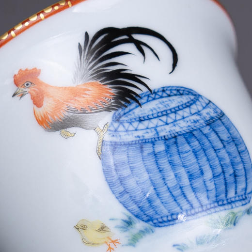 青花加彩大吉大利金钟杯 商品图3