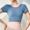 跃牌【健舞健美】系列新款美背露脐短款带胸垫瑜伽短袖8311（可拆胸垫） 商品缩略图3