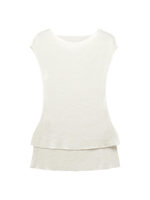 322工房重塑经典和纸纱深袖窿针织背心2023春夏叠穿马甲上衣B056 商品图4