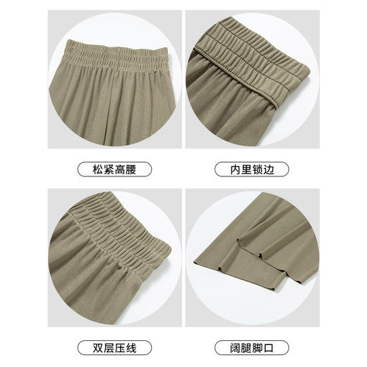【韩菲】冰丝高腰阔腿裤女夏季薄款显瘦垂感直筒裤窄版拖地休闲裤 商品图2
