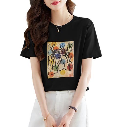 短袖t恤女，新款夏季女装休闲正肩遮肚子小个子短款显瘦上衣CC-MLX558 商品图4