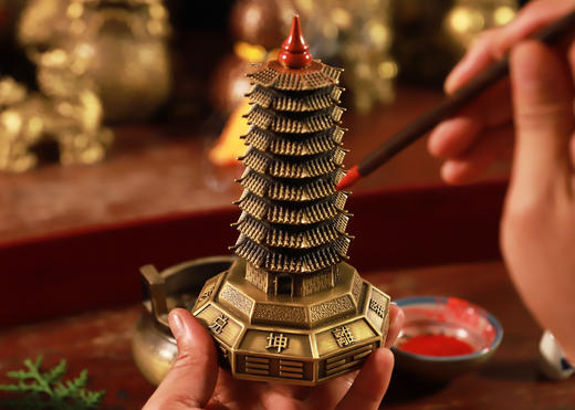纯铜文昌塔摆件，旺文益智，九层/十三层 商品图2