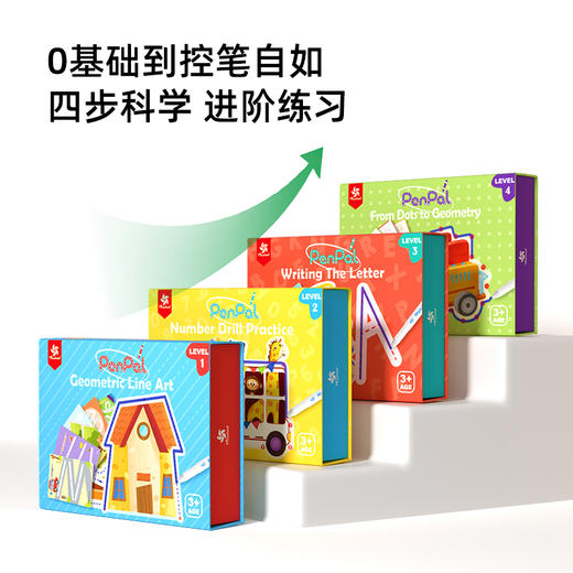 Pinwheel控笔训练幼儿园儿童可擦笔控练习专注力点阵字帖练习（3岁以上） 商品图2