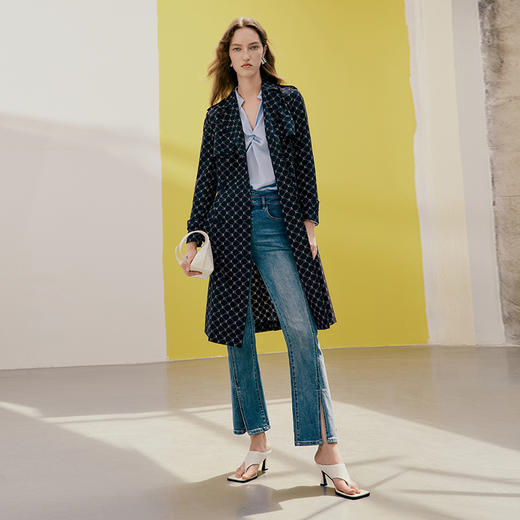 EITIE爱特爱春季新款显瘦修身百搭通勤风衣7304004 商品图1