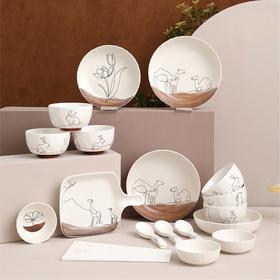 【分仓直发包邮】尚陵一笔画餐具二十六件套 SL-YBH326