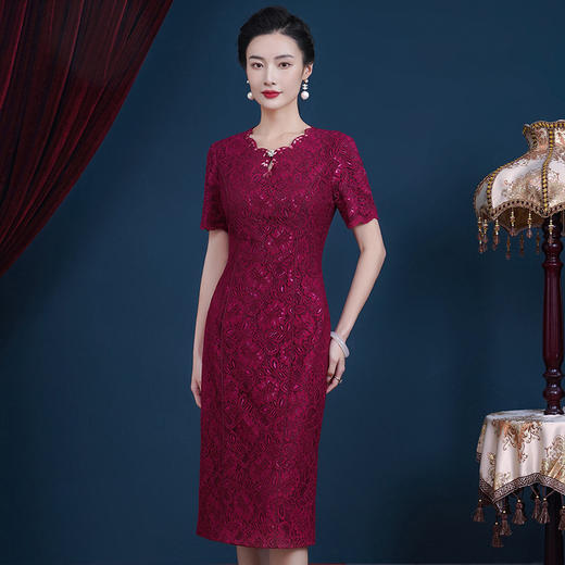 JC-5368高贵喜婆婆婚宴装平时可穿年轻款气质结婚礼服连衣裙夏 商品图0