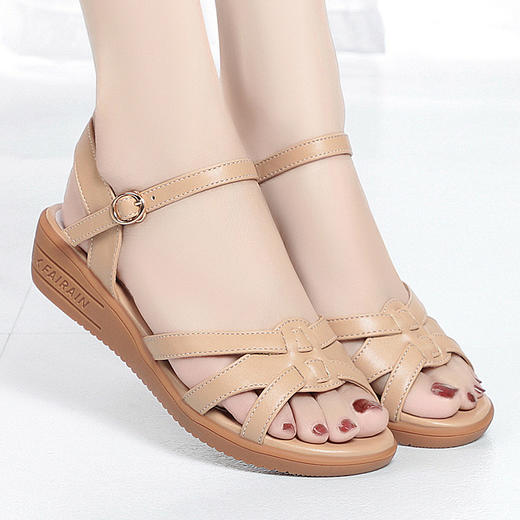 夏季新款，中跟坡跟水钻防滑底舒适凉鞋KQ-PT8603 商品图0