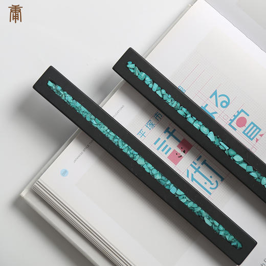 大汉镇纸  宣砚石镶嵌绿松石  226*25*15mm 商品图2