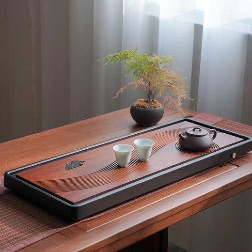 祥福归宁茶盘 现代纯天然高端家用干泡台茶台茶具托盘茶海茶几茶盘 商品图0