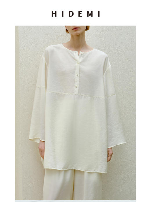 HIDEMI 度假系列清透云朵面料极简两穿廓形套装 上衣/阔腿裤 商品图7