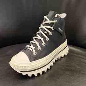 LFGJ 4907英伦风潮ins真皮高帮松糕板鞋