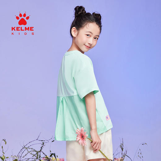 KELME卡尔美儿童落肩短T夏季圆领透气印花运动T恤 商品图2