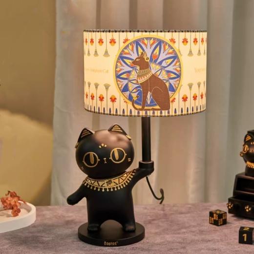 大英博物馆埃及系列 盖亚·安德森猫罗塞塔石碑萌猫卧室氛围灯台灯摆件 商品图1