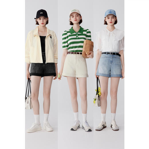 【严选】诗凡黎夏脚口卷边短裤SE5150011 商品图4