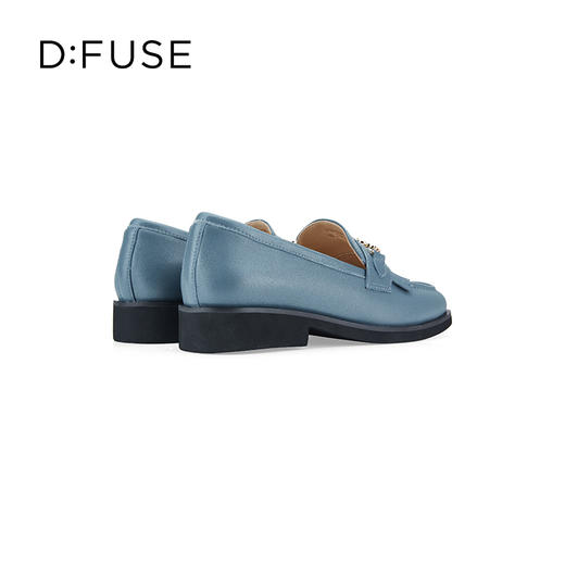 DFuse迪芙斯秋季新款牛皮方头流苏乐福鞋平底单鞋DF33112008 商品图9
