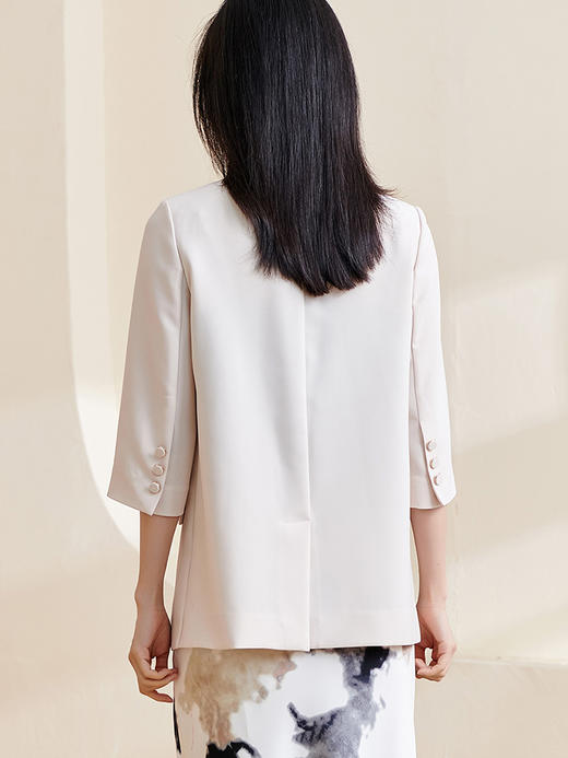 米思阳2025春夏新款职业装气质西服设计感七分袖薄款宽松外套1455 商品图3