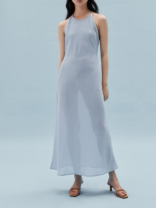 HOSIKARI｜HO23SS24 星空挂脖露背针织连衣裙 [ 黑 / 蓝 ] 商品图7