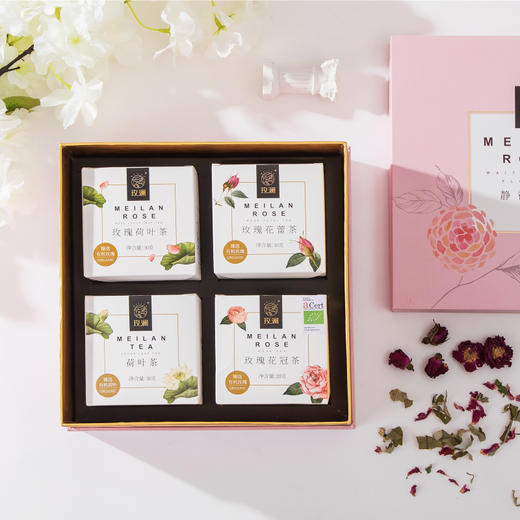 玫澜有机玫瑰荷叶茶 养身花草茶冲泡食用搭配礼盒 商品图8
