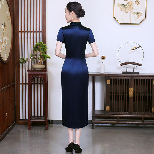 新款重工刺绣 中式旗袍连衣裙 大码改良旗袍礼服中长款旗袍春夏季LHS-2011 商品图3