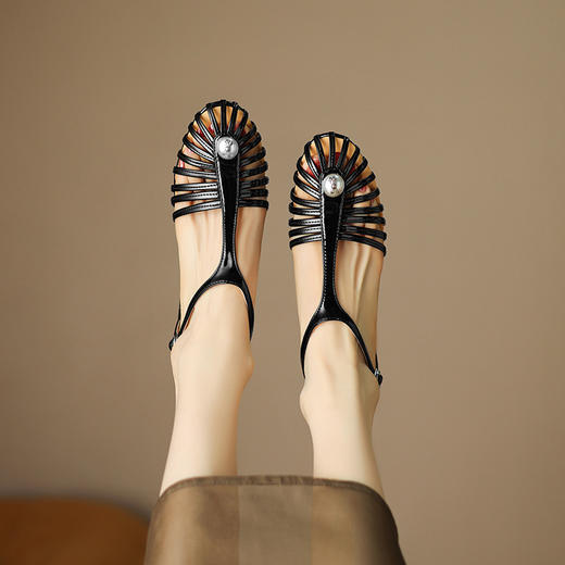 夏季新款，里外全皮低跟凉鞋HCY-3529 商品图4