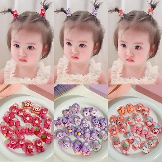 儿童可爱草莓熊皮筋女童扎头发新款发圈宝宝不伤发头绳橡皮筋发饰 商品图2