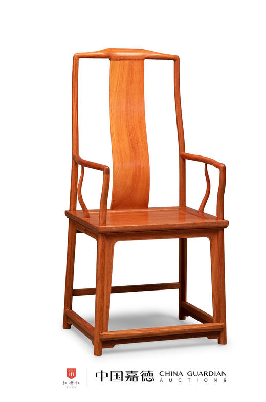红桥红  家具严选  缅甸花梨（大果紫檀）【高靠背 S背素官帽椅 】 商品图0