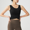 【限时秒】YOGACODE【火树银花系列】交叉褶皱一体式胸垫瑜伽背心YCDS490 商品缩略图1
