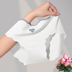 【日系少女感！冰丝无痕女士内裤】冰丝无痕轻薄透气干爽舒适裸感 点缀爱心女薄款中腰大码透气纯棉裆无痕性感内裤女士  粉丝专属