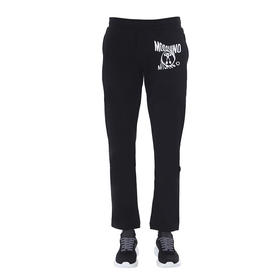 MOSCHINO 莫斯奇诺 男士棉质徽标印花休闲运动裤 黑色 0333 0227 1555
