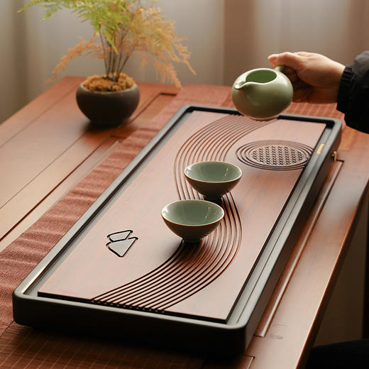 祥福归宁茶盘 现代纯天然高端家用干泡台茶台茶具托盘茶海茶几茶盘 商品图4