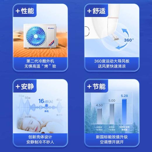 【拍定金享绿色节能补贴 云闪付到手价3599元】格力空调新款冷静王+ 新一级能效变频冷暖挂机空调 WiFi智控 静音运行 冷酷外机 大1匹 商品图5