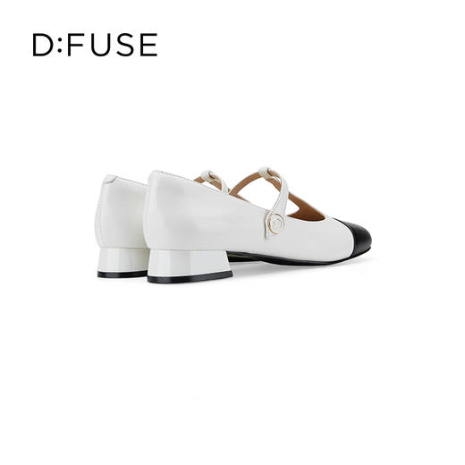 DFuse迪芙斯秋季新款羊皮圆头撞色T字带玛丽珍单鞋DF33111010 商品图3
