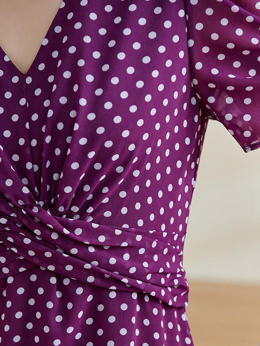 剩S/M 米思阳2025夏季新款经典复古波点A字裙显瘦遮肉连衣裙薄款女1123 商品图4