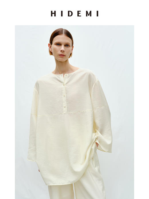 HIDEMI 度假系列清透云朵面料极简两穿廓形套装 上衣/阔腿裤 商品图5