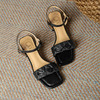 品质好货| Safiya索菲娅2023夏季新品舒适羊皮气质粗跟一字带凉鞋SF31115788 商品缩略图7