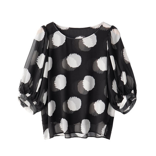 夏季新款，雪纺衫五分袖衬衫女大码T恤圆领小衫DB-5027 商品图4